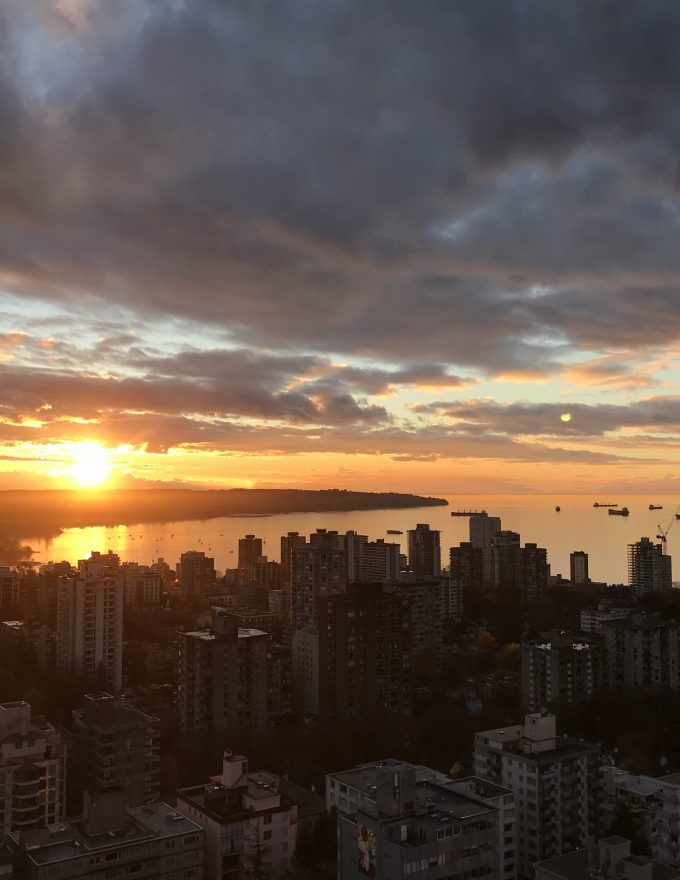 sunset over English Bay