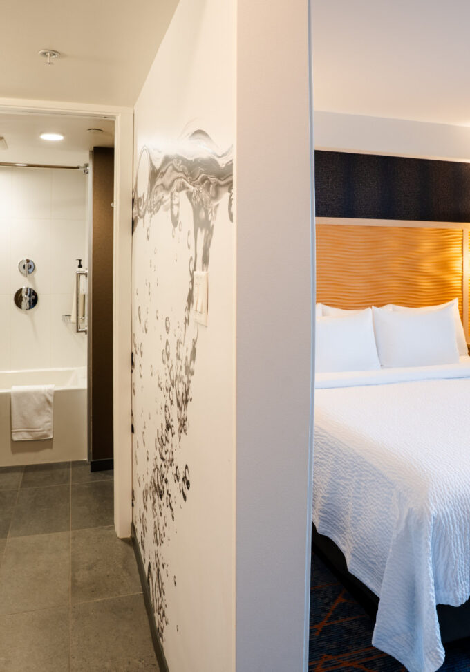 Private Bedroom Suite - view of bed and bathroom