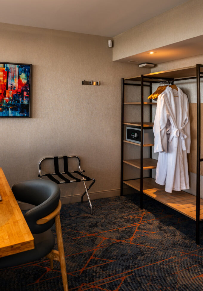 Superior King Plus Waterview Coffee Station and Work Area